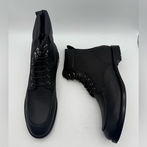 BRAND NEW Gordon Rush Owen Ankle Boots Black Pebbled Leather Apron Toe Size 11